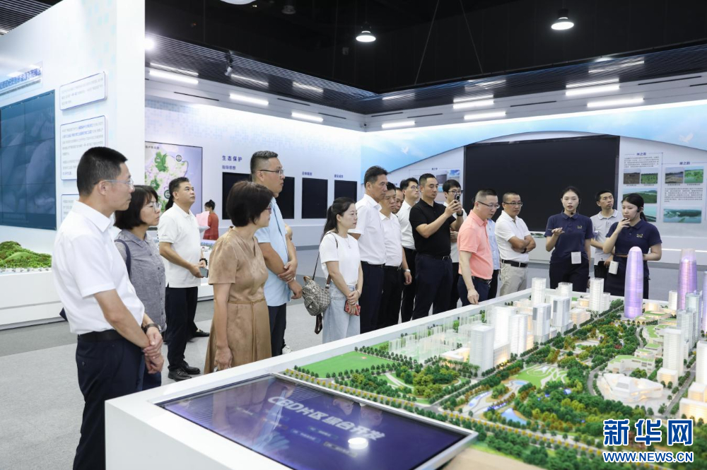 代表委员们参观福州新区规划展示馆。新华网发（景海 摄）